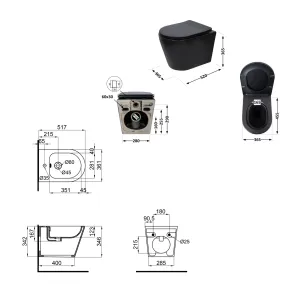 Комплект Qtap Scorpio Matt Black 2 в 1: подвесной унитаз Ultra Quiet QT14332380AMB + биде подвесное QT1455053FMB №2