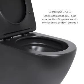 Комплект Qtap Robin Matt Black 2 в 1: подвесной унитаз Ultra Quiet QT13332381АSMB + биде подвесное QT1355046FMB №4