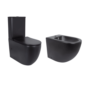 Акционный набор: Унитаз напольный Robin Ultra Quiet QT13226083AMB 660x360x855 Black + Биде напольное Robin QT13442141CMB 565x360x405 Black №1