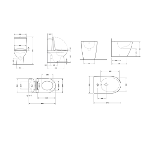 Акционный набор: Унитаз напольный Robin Ultra Quiet QT13226083AMB 660x360x855 Black + Биде напольное Robin QT13442141CMB 565x360x405 Black №2