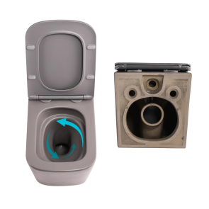 Комплект Qtap Tern Stone grey 3 в 1: подвесной унитаз Ultra Quiet + биде подвесное + накладная раковина QTTERSG49162 №5