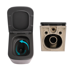 Комплект Qtap Tern Anthracite 3 в 1: подвесной унитаз Ultra Quiet + биде подвесное + накладная раковина QTROBAN49157 №6