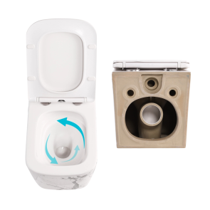 Комплект Qtap Tern Marble 3 в 1: подвесной унитаз Ultra Quiet + биде подвесное + накладная раковина QTTERMR49164 №5