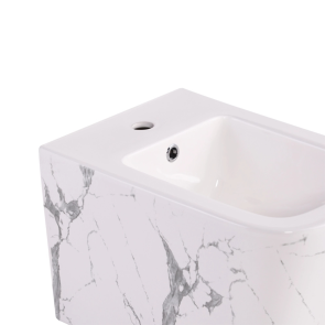 Комплект Qtap Tern Marble 3 в 1: подвесной унитаз Ultra Quiet + биде подвесное + накладная раковина QTTERMR49164 №8