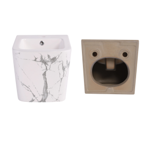 Комплект Qtap Tern Marble 3 в 1: подвесной унитаз Ultra Quiet + биде подвесное + накладная раковина QTTERMR49164 №11