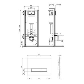 Набор инсталляций 4 в 1 Qtap Nest ST с линейной панелью смыва QT0133M425V1105GW №5