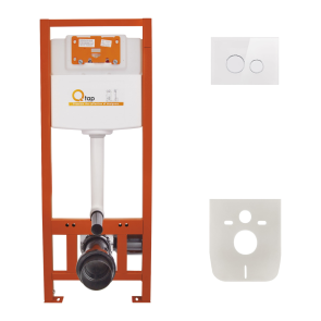 Набор инсталляций 4 в 1 Qtap Nest ST с круглой панелью смыва QT0133M425V1164GW №1