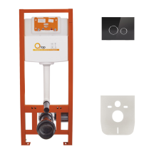 Набор инсталляций 4 в 1 Qtap Nest ST с круглой панелью смыва QT0133M425V1163GB