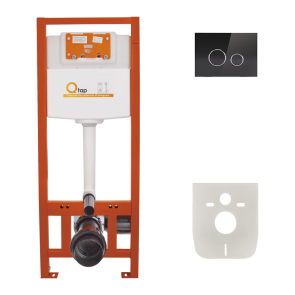 Набір інсталяція 4 в 1 Qtap Nest ST з круглою панеллю змиву QT0133M425V1163GB №1