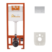 Набор инсталляций 4 в 1 Qtap Nest ST с круглой панелью смыва QT0133M425M11111SAT