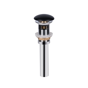 Донний клапан для раковини Qtap PU03O 225х70х70 Matt black з переливом №1