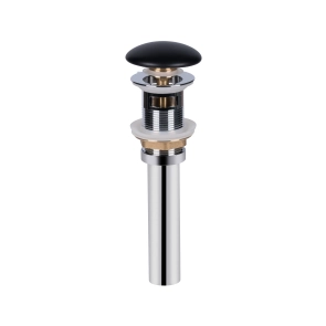 Донний клапан для раковини Qtap PU03O 225х70х70 Matt black з переливом №3