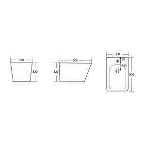 Біде підвісне Qtap Tern New 500x360x320 мм Matt Black QT17551303GMB №2