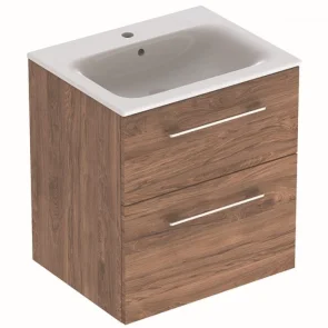 Шафка з умивальником 60 Selnova Square Slim rim Walnut 501.238.00.1 Geberit №1