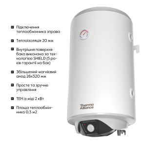 Водонагрівач електричний комбінований Thermo Alliance вертикальний 80 л. т.о. 0,24 кв.м правий, мокрий ТЕН 2,0 кВт (CWH 8044 4S R) №3