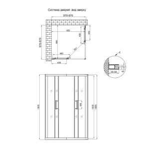 Душова кабіна Qtap Taurus CRM1011SC6 100x100 см, скло Clear 6 мм, покриття CalcLess без піддона №5