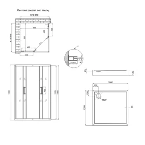 Набір Qtap душова кабіна Taurus CRM1011SC6 Clear 100х100 см + піддон Tern 301112 №2