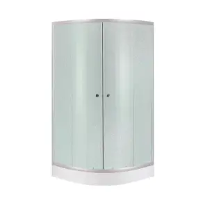 Душова кабіна Lidz Latwa SC80x80.SAT.LOW.FR, скло Frost 4 мм + Lidz Душовий піддон KAPIELKA ST80x80x15 №1