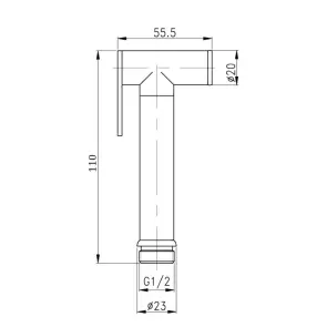 Воронка для гигиенического душа Qtap Rucni округлая QT889910842855OB Black Matt №2