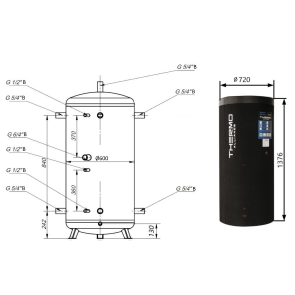 Теплоаккумулятор Thermo Alliance TA-ТАМ-00350 с изоляцией 60 мм №2
