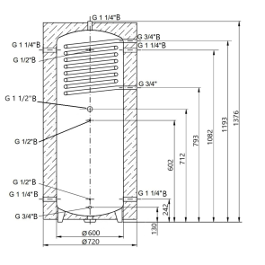 Теплоакумулятор Thermo Alliance TAI-10 350 з теплообмінником 1,4 кв. м з ізоляцією 60 мм №2