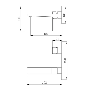 Смеситель для раковины Qtap Gemini скрытого монтажа QTGEM273BLM45694 Black Matt №2