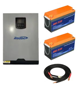 Комплект Инвертор+Аккумулятори:Зарядный инвертор REDBO RB-5548-5-100A-O+Аккумуляторы EDON LiFePo4 100Ah 24V №1
