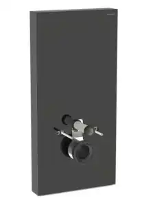 MONOLITH инсталляция для подвесного унитаза, H101, подключение снизу, черное стекло/алюминий черный хром №1