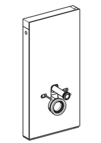 MONOLITH инсталляция для подвесного унитаза, H101, подключение снизу, черное стекло/алюминий черный хром №3