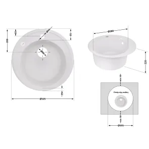 Кухонна мийка Lidz D510/200 WHI-01 (LIDZWHI01D510200) №3