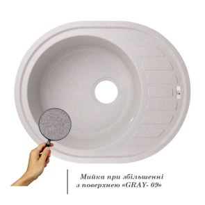 Кухонна мийка Lidz 620x500/200 GRA-09 (LIDZGRA09620500200) №2