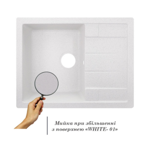 Кухонная мойка Lidz 650x500/200 WHI-01 (LIDZWHI01650500200) №3