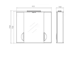 Шафа дзеркальна Лора 75х85х17 Біла №2