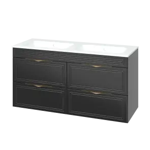 "Естель" тумба підвісна з ум. Родео 120, ( подвійна чаша ) чорна №1