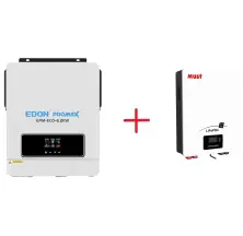 Комплект Гібридний інвертор EDON EPM-ECO-6,2KW+Акумулятор Must LP16-48100 5,12 кВт·год LiFePO4