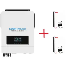 Комплект Гібридний інвертор EDON EPM-MAX-10,2KW+2 Акумулятора Must LP16-48100 5,12 кВт·год LiFePO4