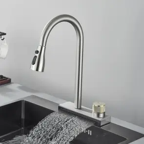 Змішувач під мийку "Водоспад" ZS84 Platinum (brushed) №6