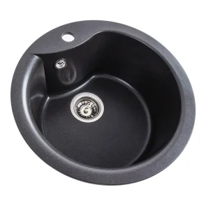 Гранитная кухонная мойка VALESO TURAS 480 matte Morion №2