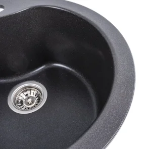 Гранитная кухонная мойка VALESO TURAS 480 matte Morion №4