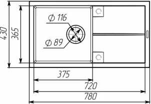 Гранитная кухонная мойка VALESO SOLID 7843 матовая Серый №8