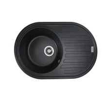 Гранитная кухонная мойка VALESO LIRA 7750 матовый черный