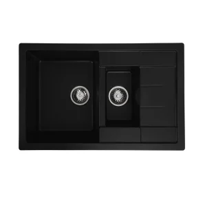 Гранитная кухонная мойка VALESO TOSKANA 7850W матовый черный №1