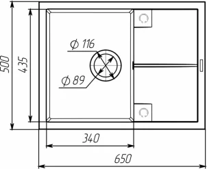 Кухонна мийка гранітна VALESO 6550 CRIPTA (пісок) №8