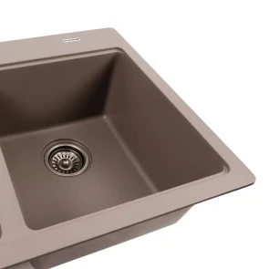 Гранітна мийка для кухні Platinum 7850 HARMONY матова Дюна №11