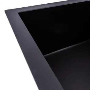 Комплект: Мийка гранітна 6550 CRIPTA VALESO + Змішувач Q411MB + Сифон (Чорний) №5