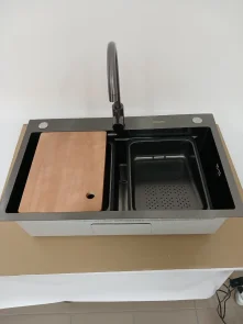 Кухонный комплект с мойкой Valeso Handmade 75x46B (3,0/0,8) Work Station CM PVD Черный №2