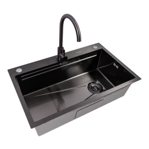 Кухонный комплект с мойкой Valeso Handmade 75x46B (3,0/0,8) Work Station CM PVD Черный №6