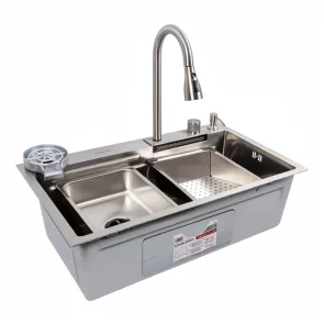 Комплект кухонный с мойкой сатин Valeso Ручная работа "Водопад" (ДЕКОР) 75x45B №3