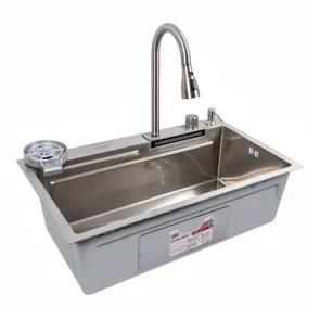 Комплект кухонный с мойкой сатин Valeso Ручная работа "Водопад" (ДЕКОР) 75x45B №5