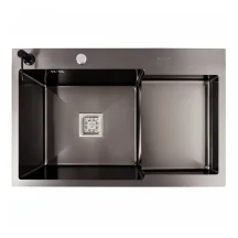 Valeso Handmade CM 78×50C l (PVD черный) мойка с утопленной полкой
